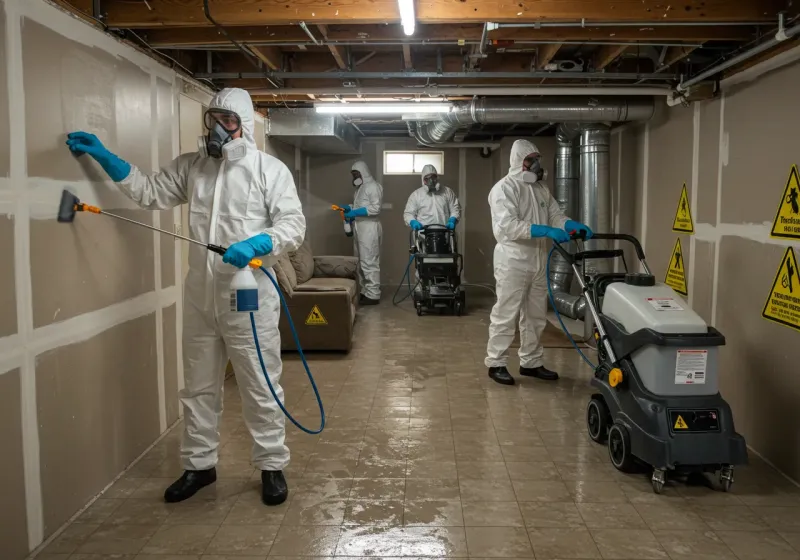 Basement Moisture Removal and Structural Drying process in Saint Pauls, NC